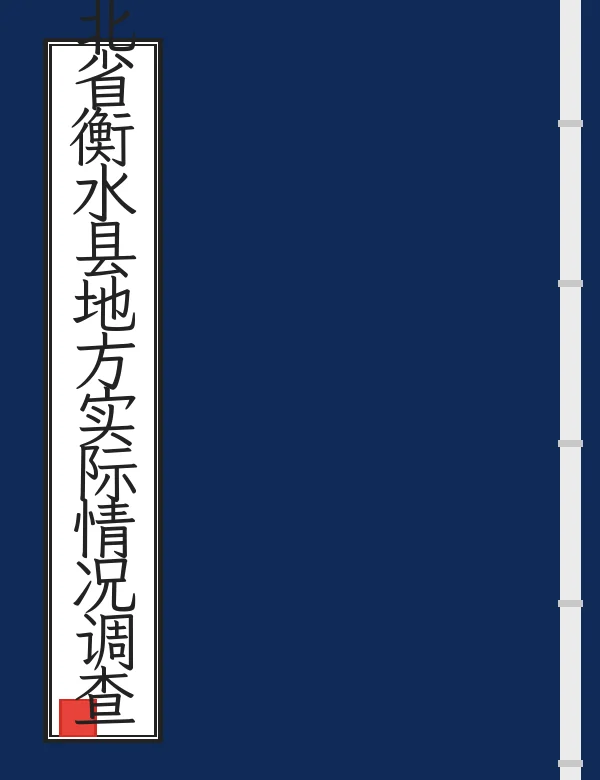 河北省衡水县地方实际情况调查报告