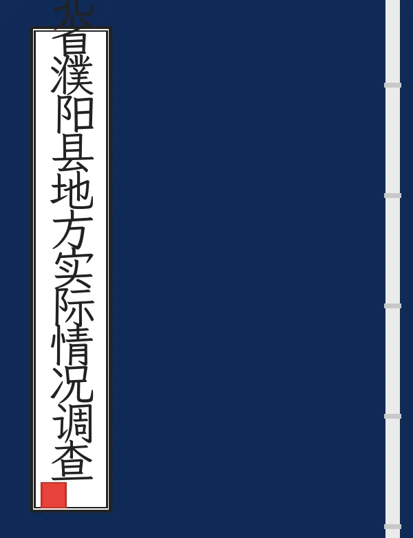 河北省濮阳县地方实际情况调查报告书