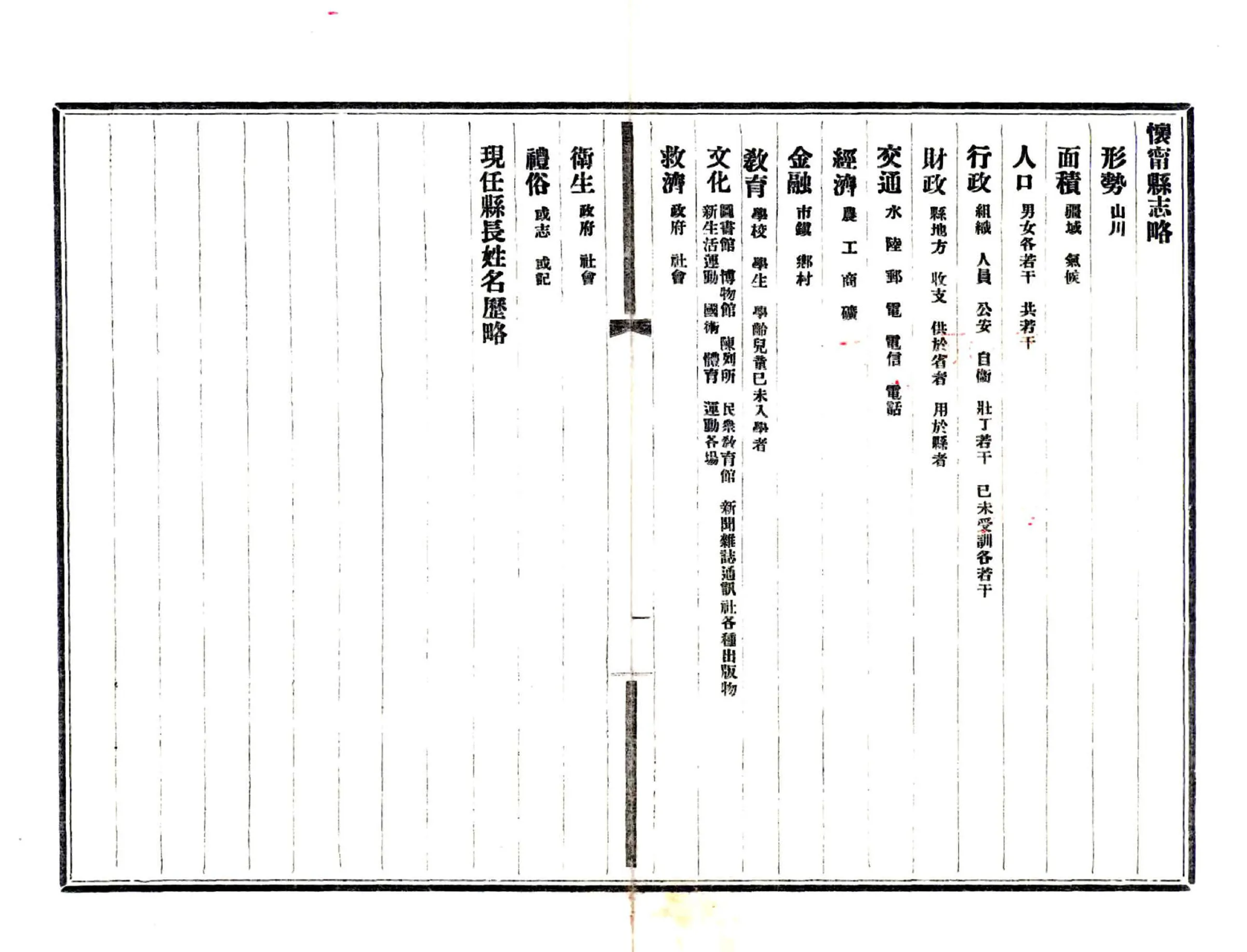 怀宁县志略（民国） 在线预览第1页