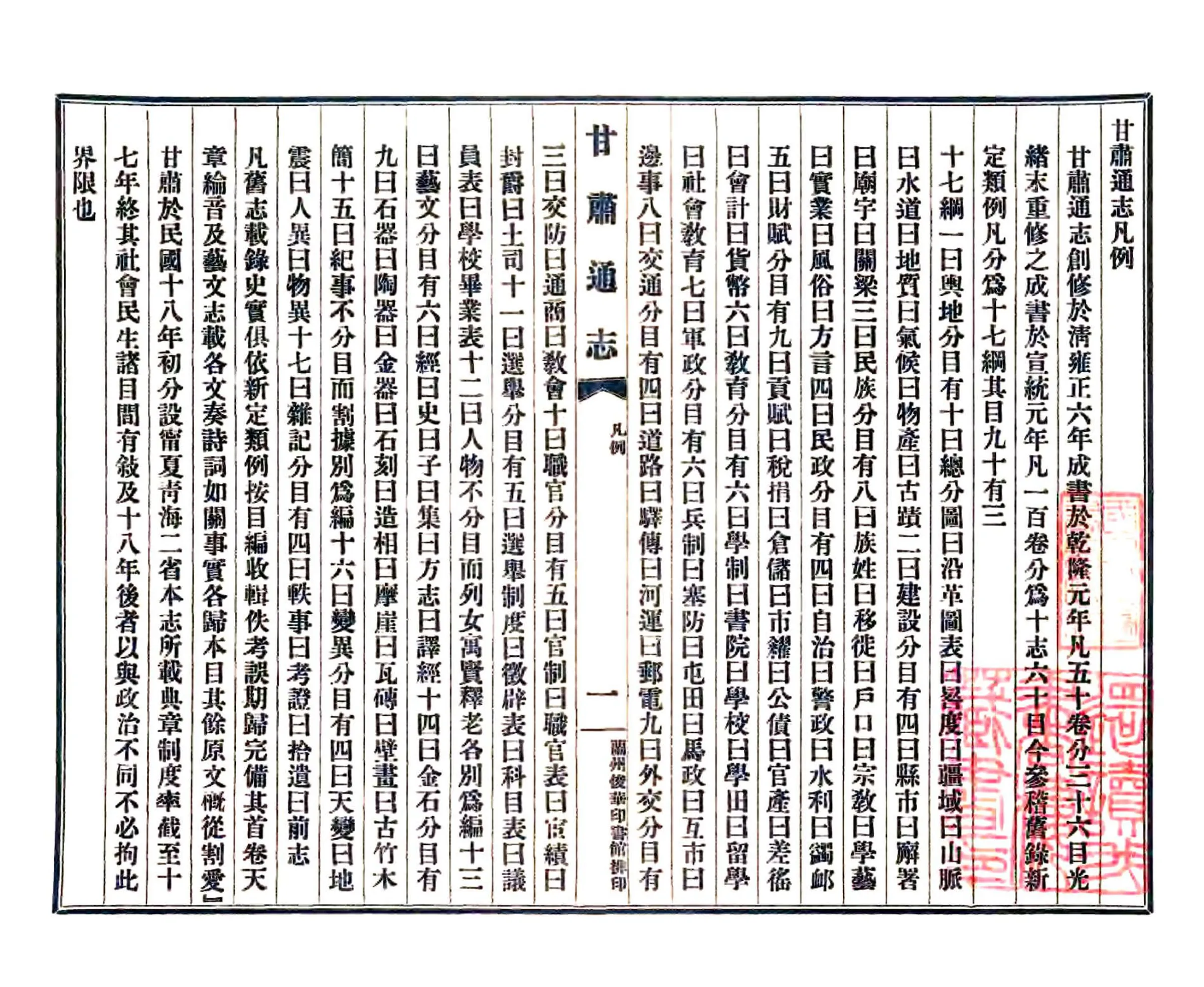 甘肃通志凡例及目录（民国） 在线预览第2页