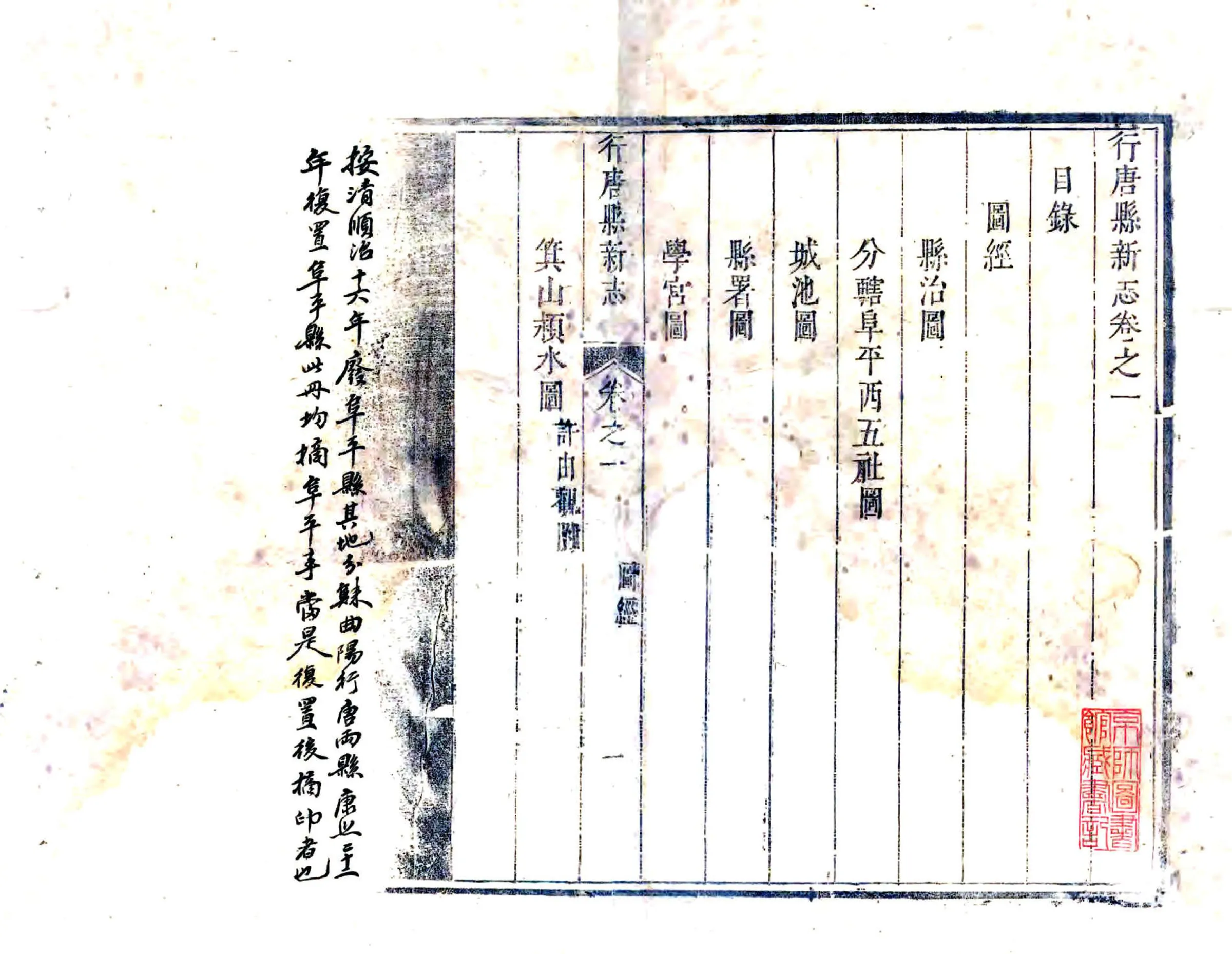 行唐县新志（康熙） 在线预览第1页