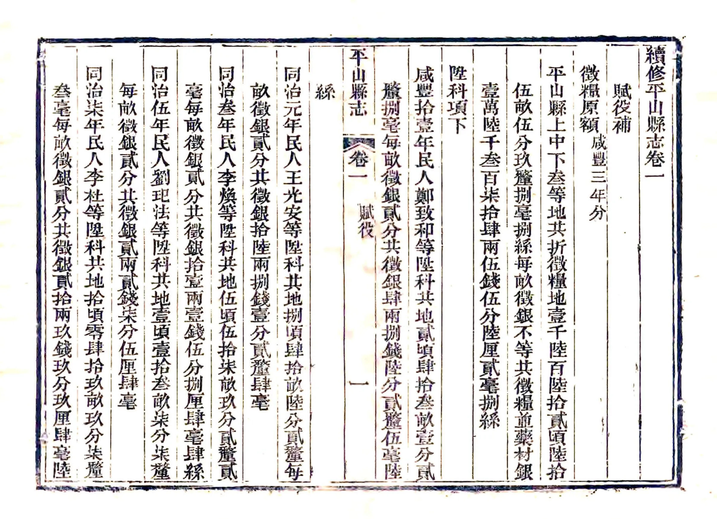 续修平山县志（光绪） 在线预览第1页