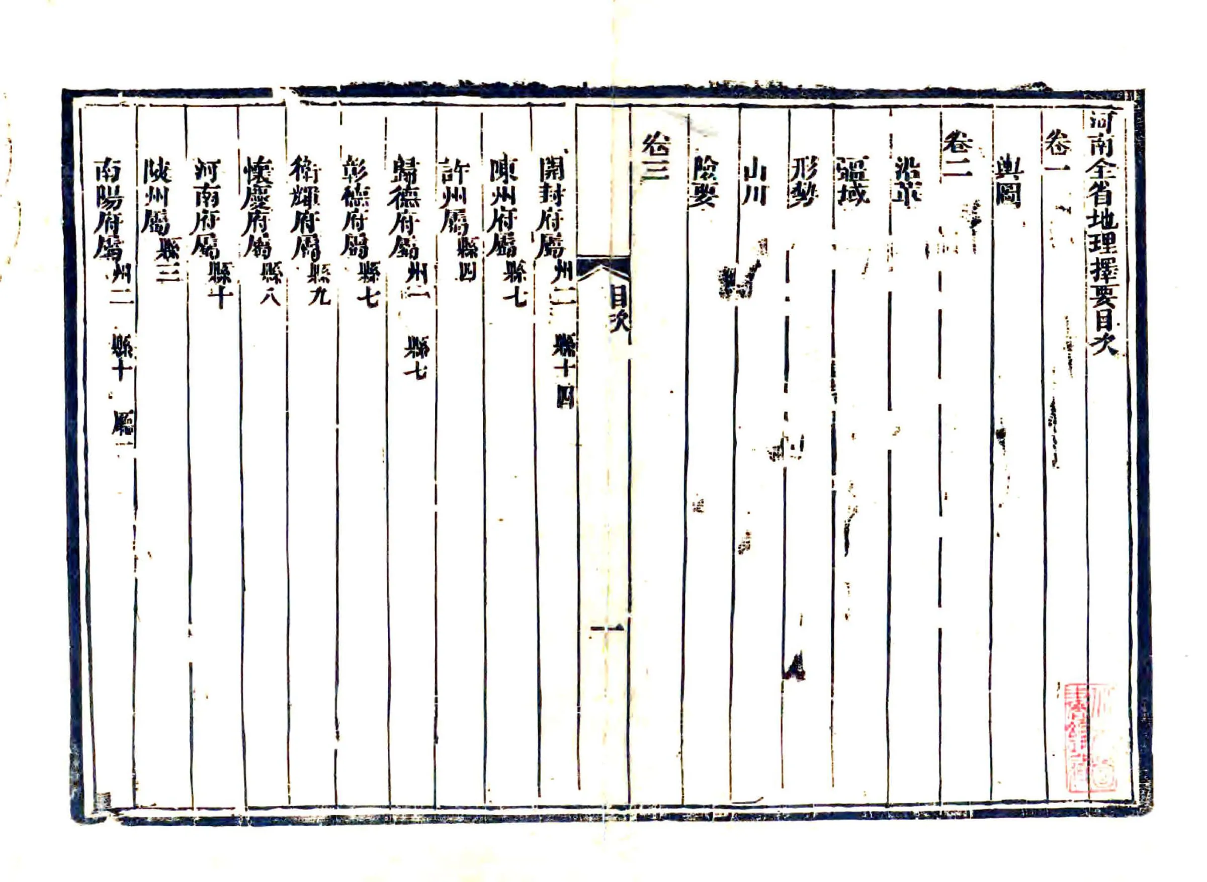 河南全省地理择要（光绪） 在线预览第3页