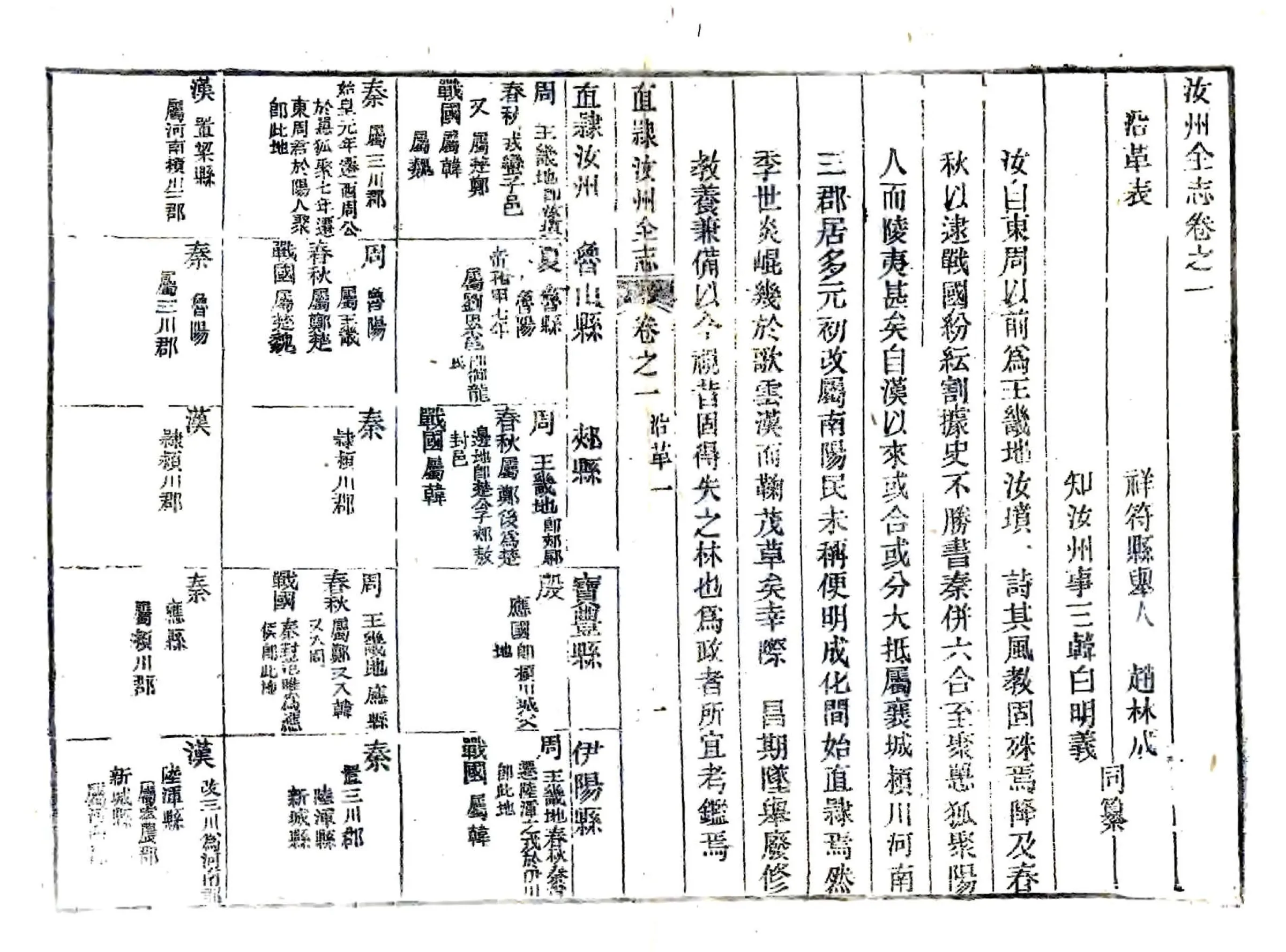 汝州全志（道光） 在线预览第1页