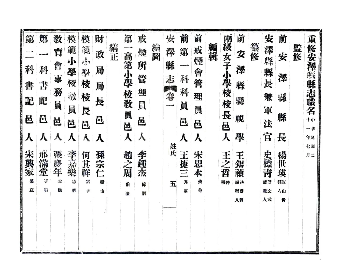 重修安泽县县志（民国） 在线预览第7页