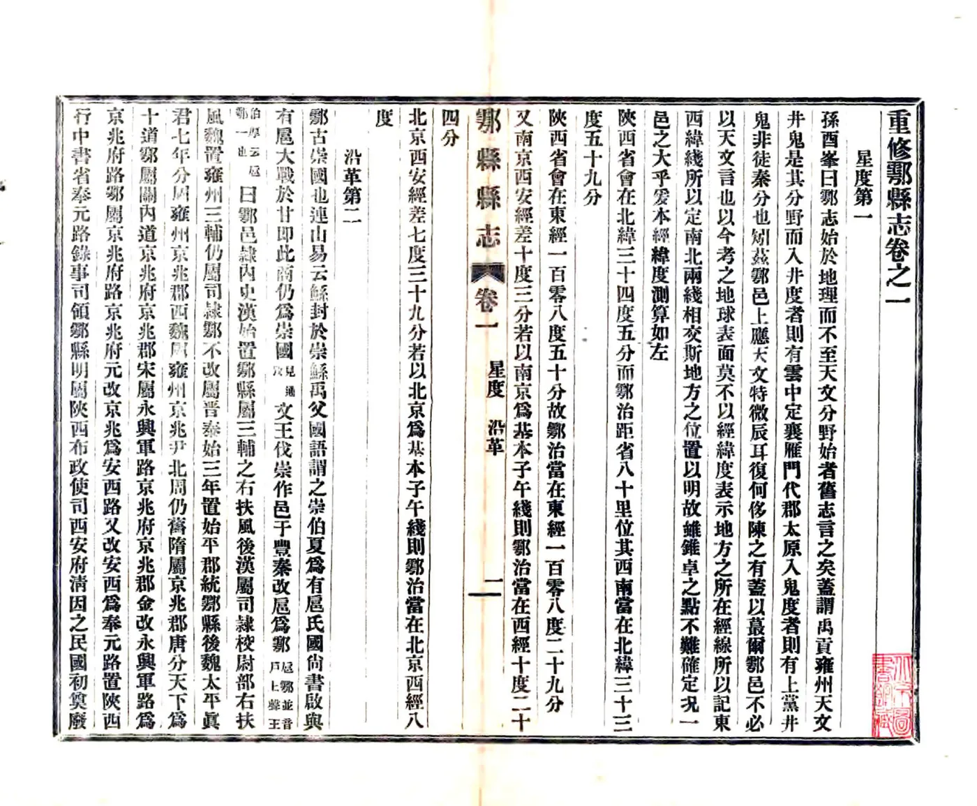 重修鄠县志（民国） 在线预览第1页