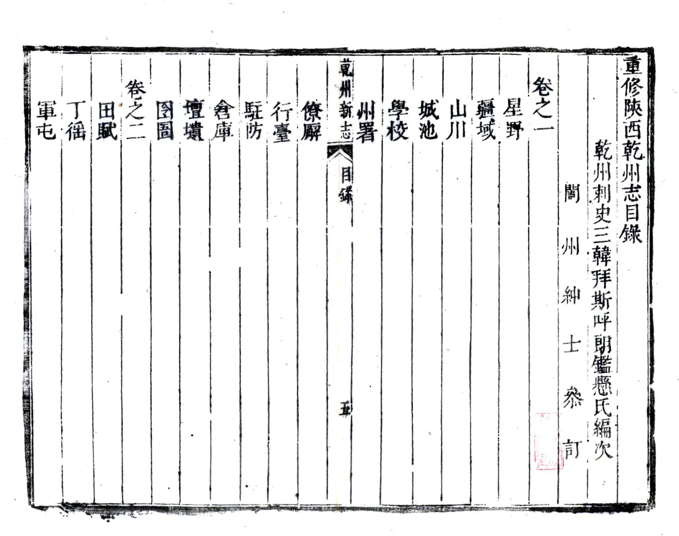重修陕西干州志（雍正） 在线预览第5页