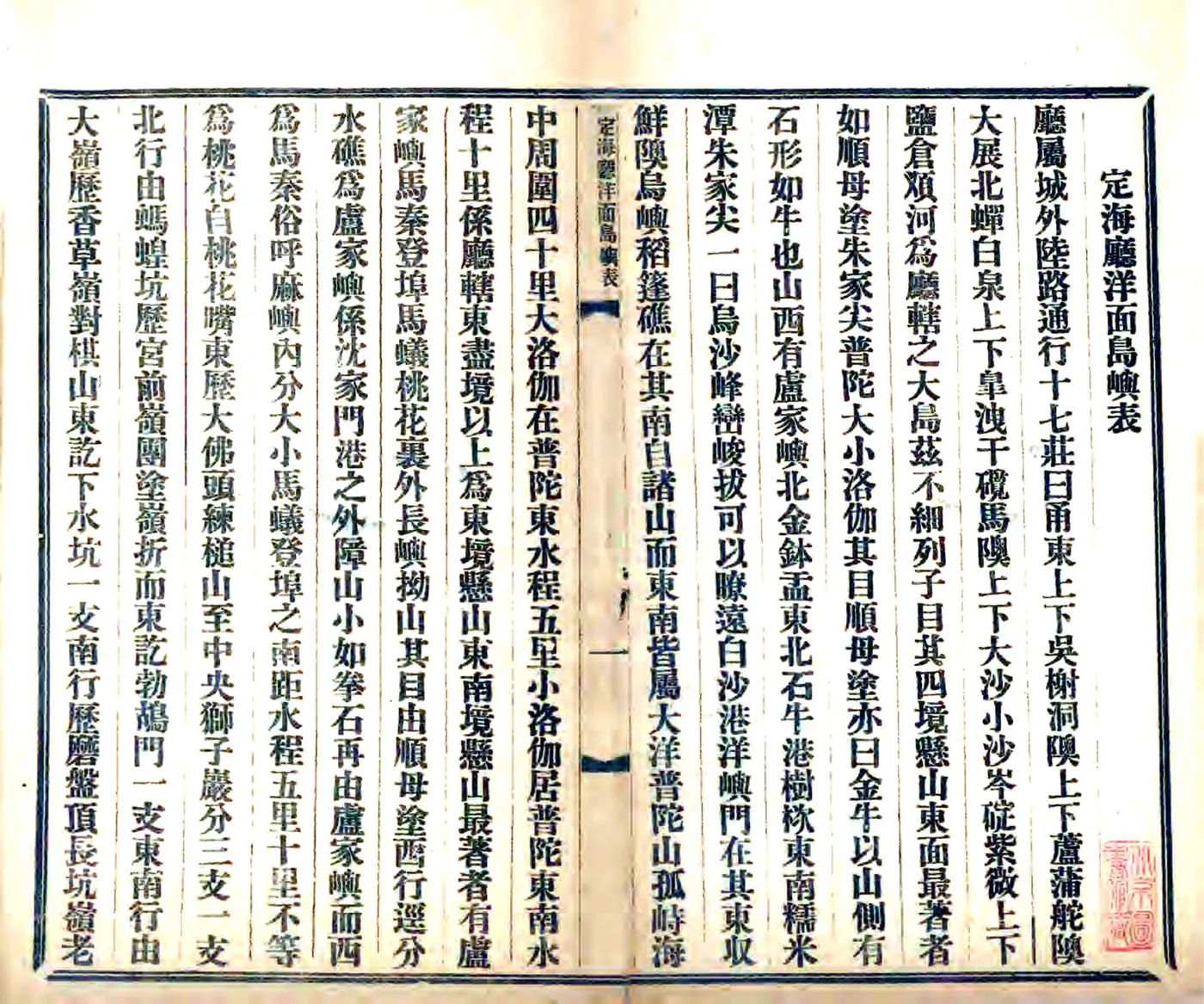 定海厅洋面岛屿表（光绪） 在线预览第2页