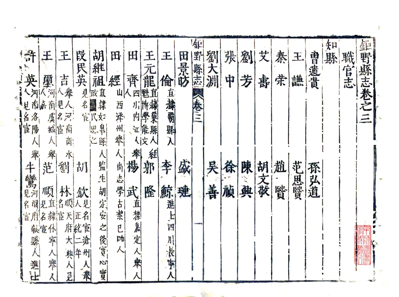 巨野县志（万历 崇祯增刻本） 在线预览第1页
